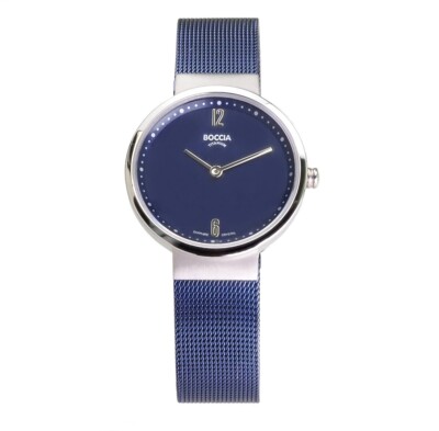 Boccia Damen Uhr 3283-04 Titan 30 mm Ø SAPHIRGLAS Milanaiseband - 20 % günstiger