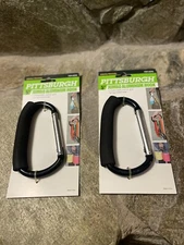 New *Lot Of 2* Pittsburgh 5” Jumbo Aluminum Hook Carabiner Clip Cushion Grip