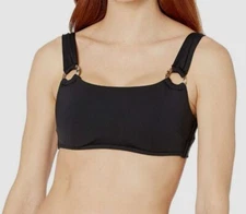 $99 Seafolly Women's Black Active DD Cup Bikini Top Swimwear Size AUS14 US10