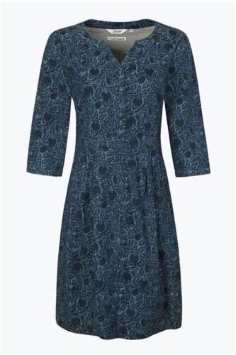 Seasalt Glost dress Indigo crabapple print  18 Blue Pockets 3/4 Sleeve Cotton P5 - Picture 1 of 11