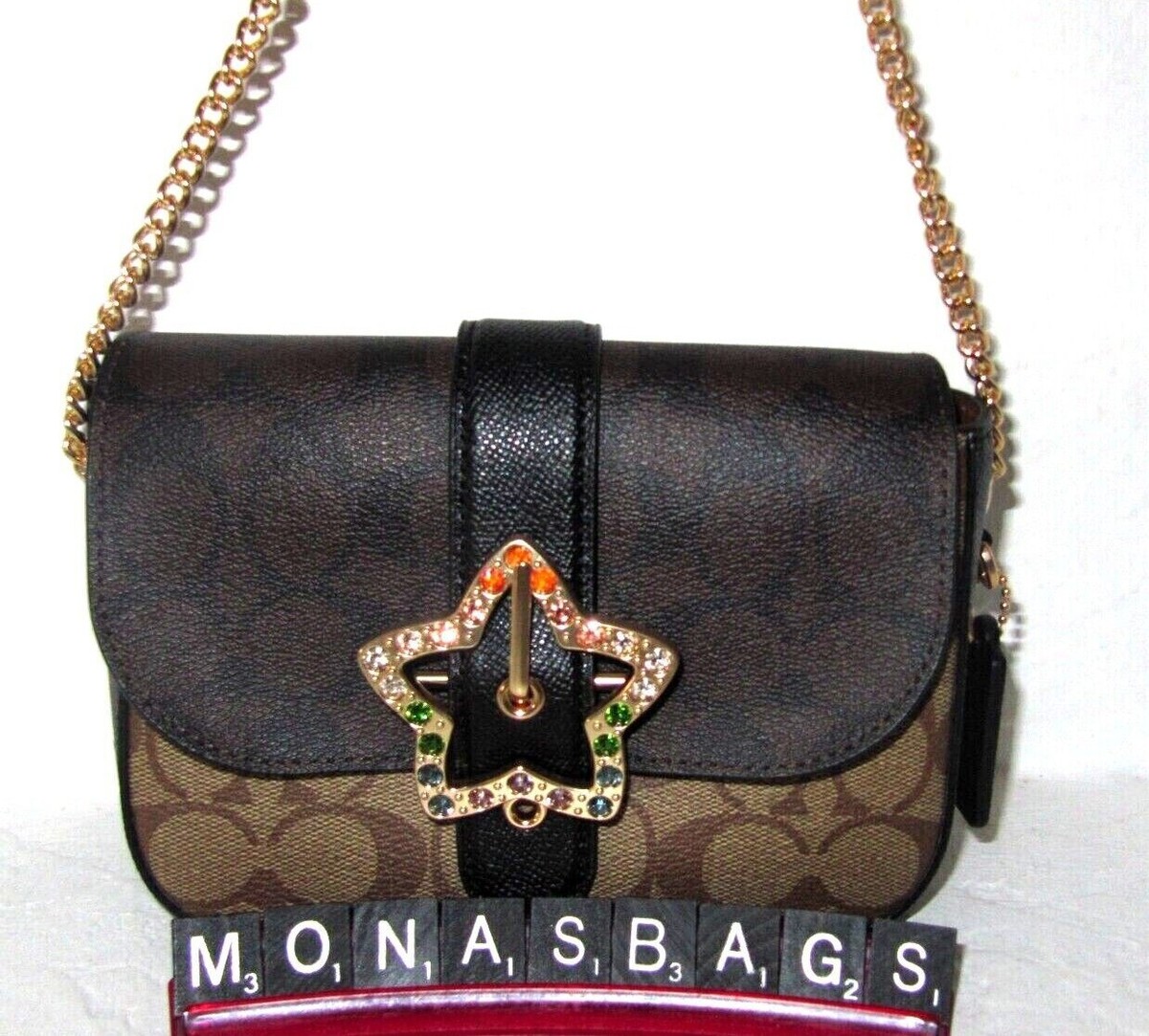 Coach New C7013 Gemma Signature Star Buckle Crossbody Bag