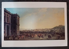 postcard art Antonio Joli Ferdinand iv and court of Capodimonte painting