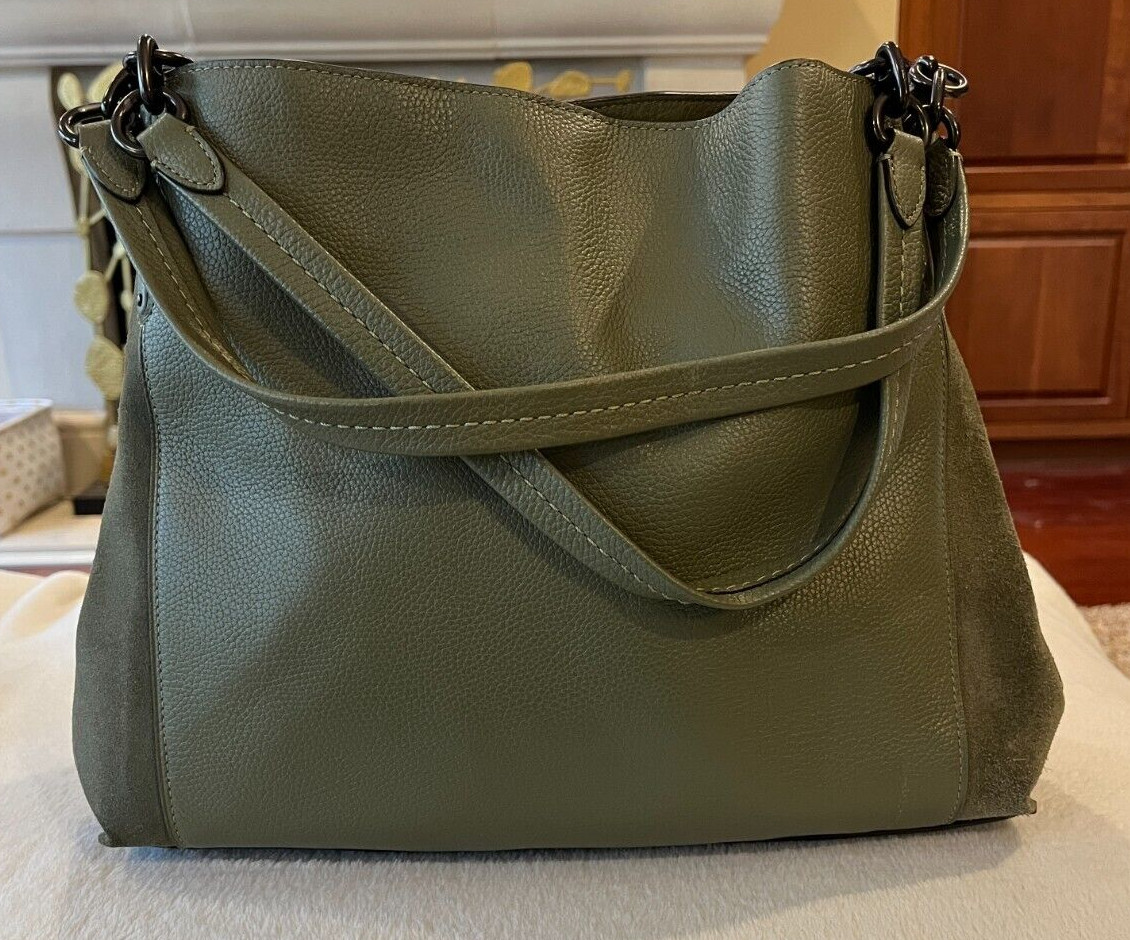 Coach Dalton 31 Shoulder Bag pebbled & suede Leather … Gem