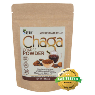 Chaga Mushroom Powder Tea Siberian All Natural Wild Harvested - 6 Sizes Sayan
