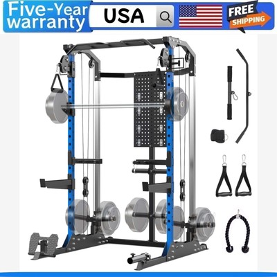 2000LBS Power Cage Power Rack with Dual Independent Pulley System Multi-Function