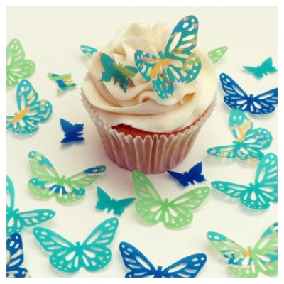 40 Stück Essbare Schmetterlinge Für Torten – Bunt, Verschieden Groß, Aus Essbarem Papier, Für Cupcakes & Kuchen