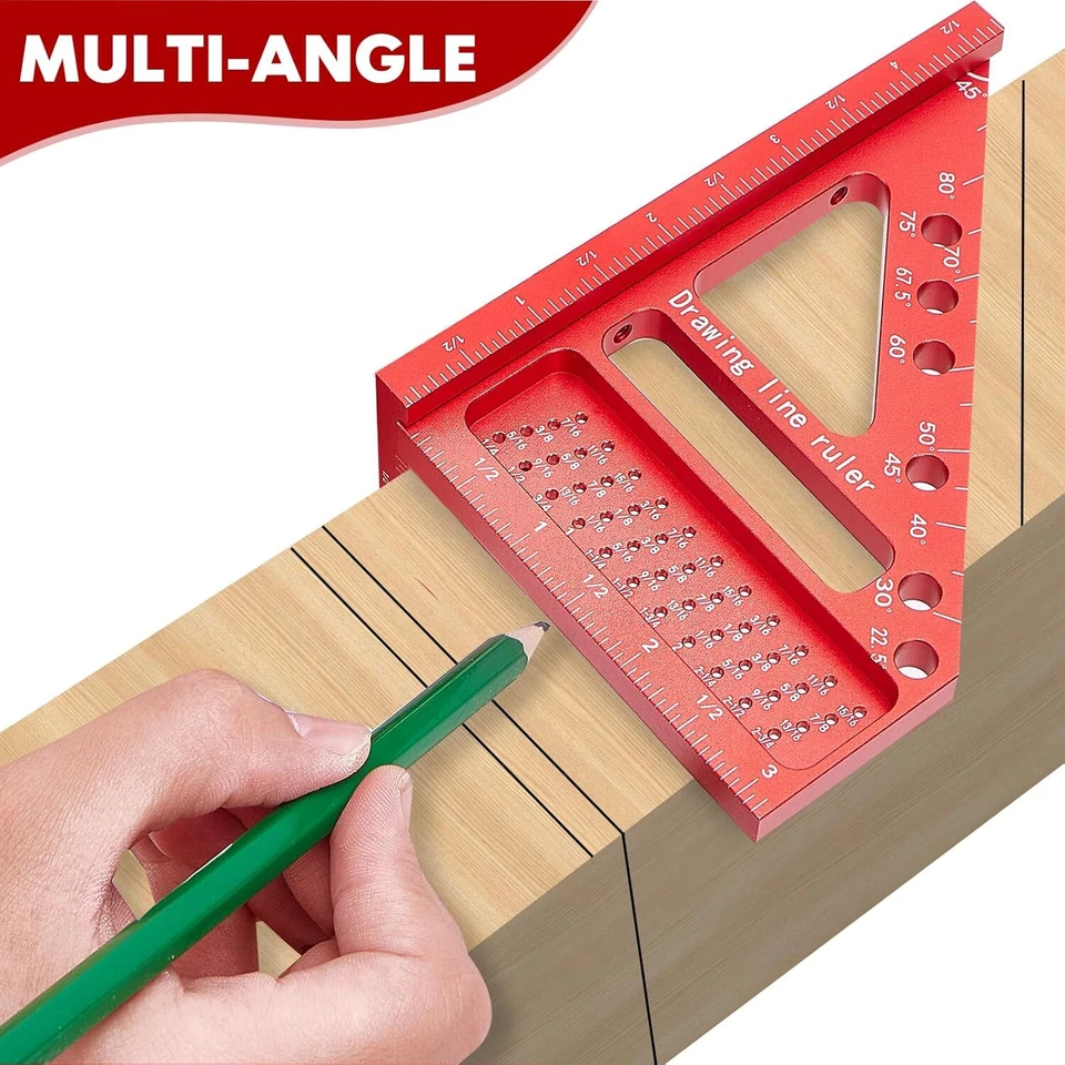 3D Multi-Angle Carpenter Square Hole Scribing Ruler, Aluminum Alloy Multi Ang... - Image 3 of 4