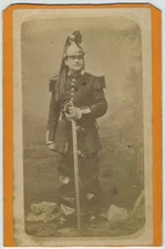 CDV circa 1875. Military by Abel Lachambre in Decize (Nièvre). Dragon.