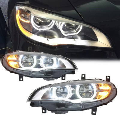 2xLED Scheinwerfer Montage für BMW X6 E71 2007-2014 HID Dynamische Projektor DRL