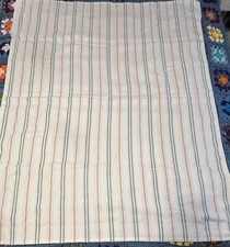 Tablecloth White with Green/Red Zigzag Stripes 42"x51"