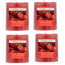 Lot of 4 Luminessence Apple Cinnamon Pillar C...