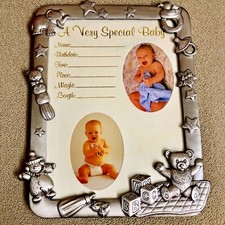 Sweet Memories Newborn Personalized Birth Information Photo Frame 8"x7" NWT