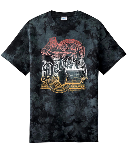 Detroit Black Tie Dye Shirt - US Small - 第 1/1 張圖片
