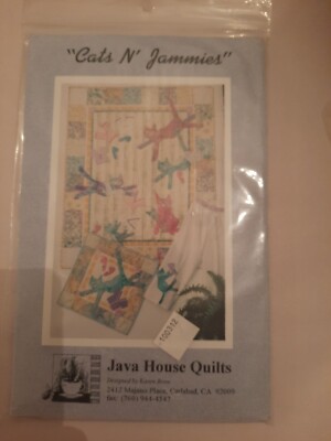 Java House Quilts Cats N' Jammies Pattern Set - Wall hanging Lap Quilt PJ Bottom