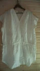GUDRUN SJODEN SHORT SLEEVE COTTON/LINEN TOP BLOUSE SZ L WAIST STRAP EUC