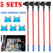5 Sets Add-A-Circuit Fuse TAP Adapter Mini(ACN) Blade Fuse Holder for Car