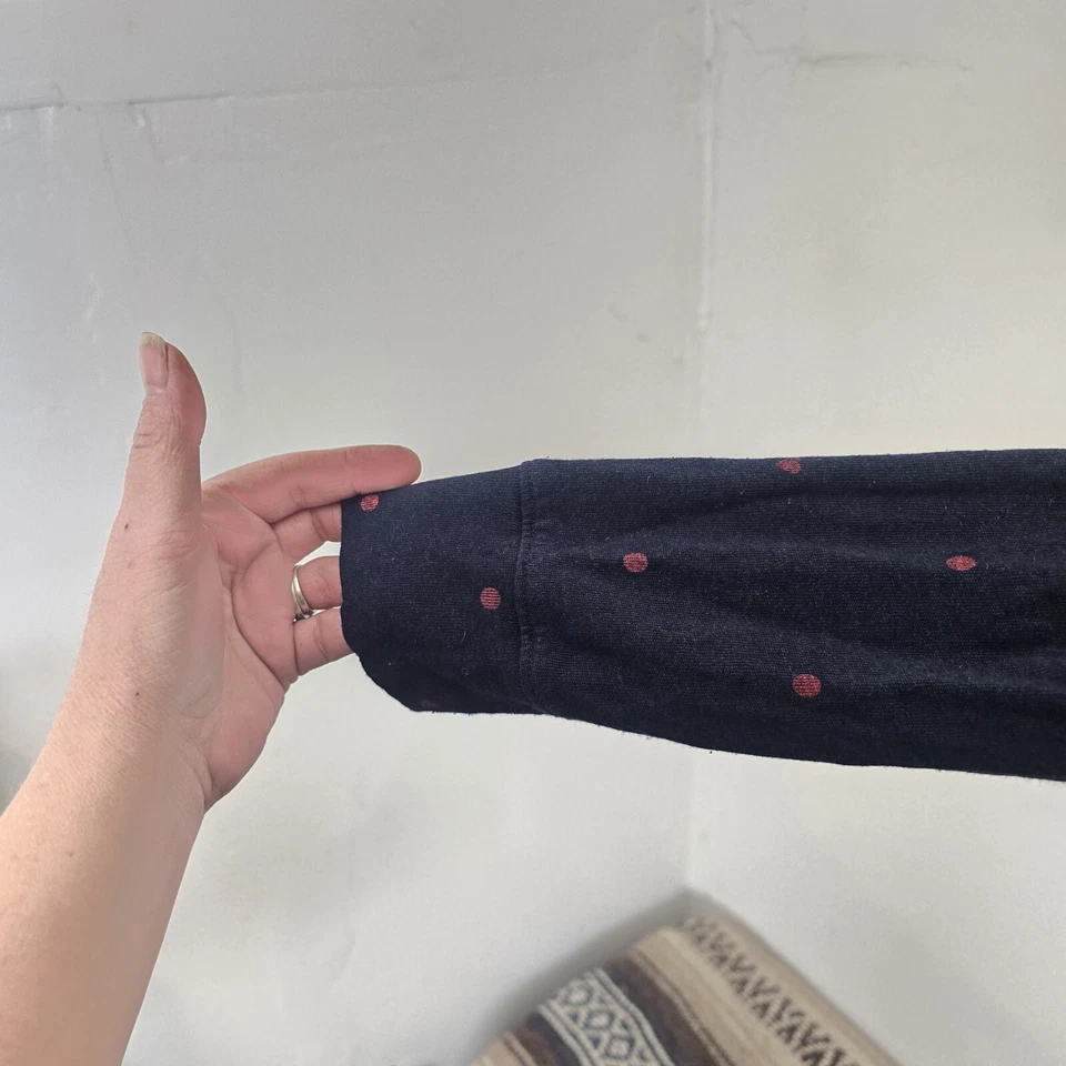 Suéter Sundry Mujer Talla 1 EE. UU. Pequeño Lunares Corazón Azul Marino Rojo Ligero Foto 4 de 4