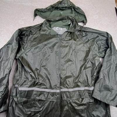 Red Fox Regenjacke 3XL 66 / 68 Oliv Kapuze Jacke Outdoor Camping Sport A9