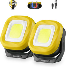 Image of 2 Pack Rechargeable LED Work Light 1000LM Magnetic COB Camping Floodlight
