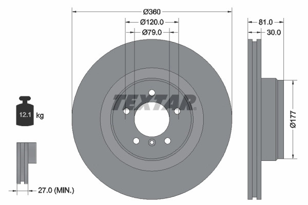 Disque de frein Textar 92178403 idéal pour la conduite tout-terrain Land Rover