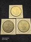 MORGAN AND PEACE SILVER DOLLAR 3 COIN LOT  90% SILVER
