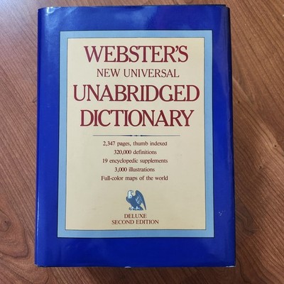 Webster's New Universal Unabridged Dictionary Deluxe 2nd Edition 1983 HC + DJ