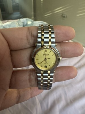 Vintage Gucci 9000L Two Tone Watch Gold Dial Date Quartz  display picture 1
