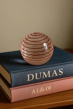 Vintage KSU brown Swirl & bubbles Glass Paperweight  Handblown Art Glass