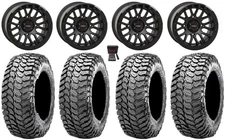 System 3 SB-9 Bdlk 15" Wheels Matte Bk 32" Liberty Tires Polaris Ranger XP 9/1K