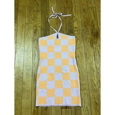 Forever 21 Checkerboard Halter Mini Dress Party Club Vacation Trendy