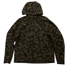 Nike NSW Tech Fleece Full Zip Hoodie Mens Size M Performance Jacket Green Camo
