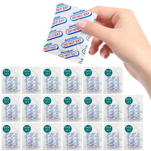 700cc Food Oxygen Absorbers -100 Packs (5 x 1 Vacuum Bag) for Storage, Packet...