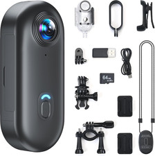 4K Mini Body Camera, 64GB Action Snap Cam, POV Snapcam, Thumb Size Hands-Free Re