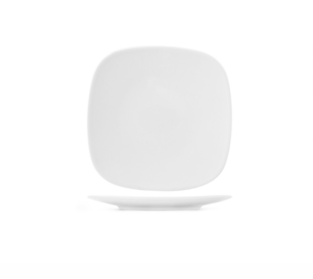 Saturnia 6 Flat Dinner Plates Danubio White Porcelain 26 Cm