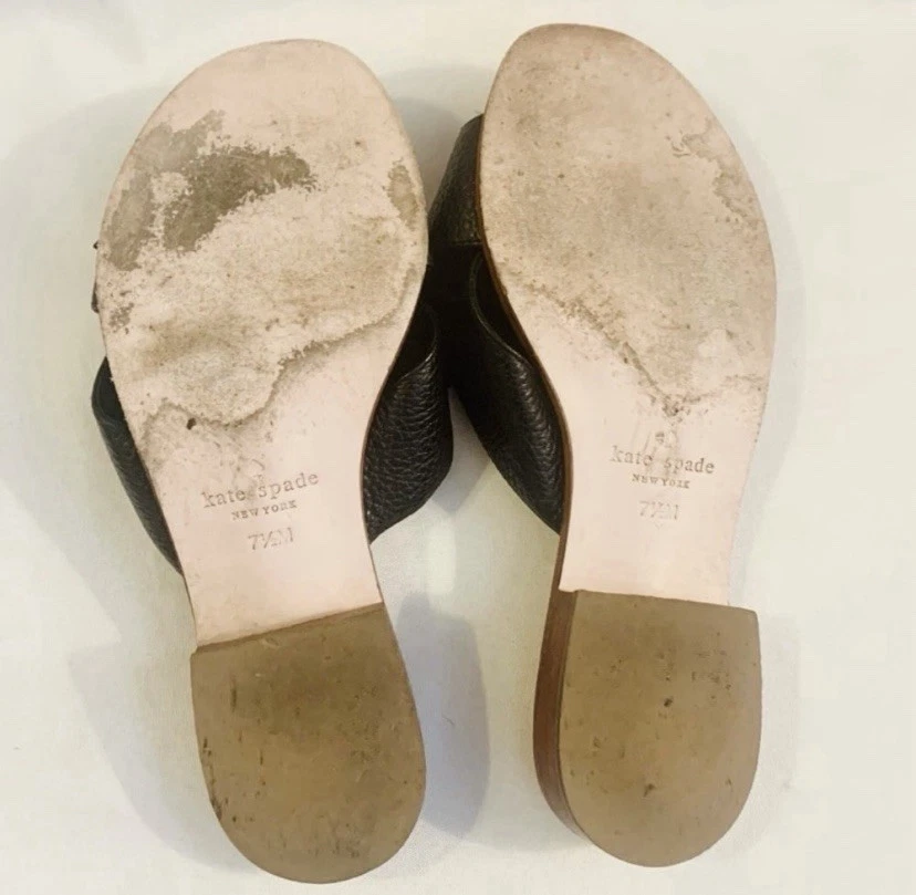 SANDALI ELEGANTI KATE SPADE NY BECKY FIOCCO PELLE NERA 7 5M