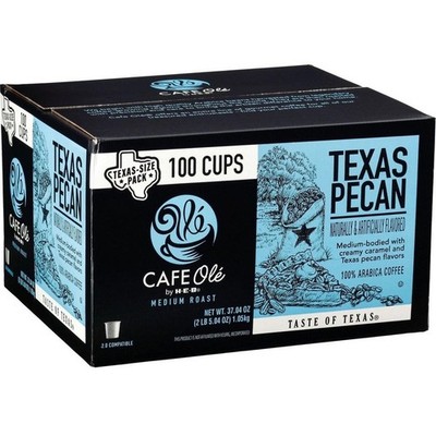Cafe Ole by HEB Texas Pecan Medium Roast Coffee Pods 100 Count Single Serve Cups
