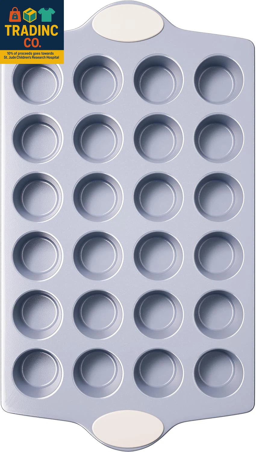 24-Cup Non Toxic Nonstick Ceramic Mini Muffin Pan & Cupcake Tin, PFOA & PFOA Fre