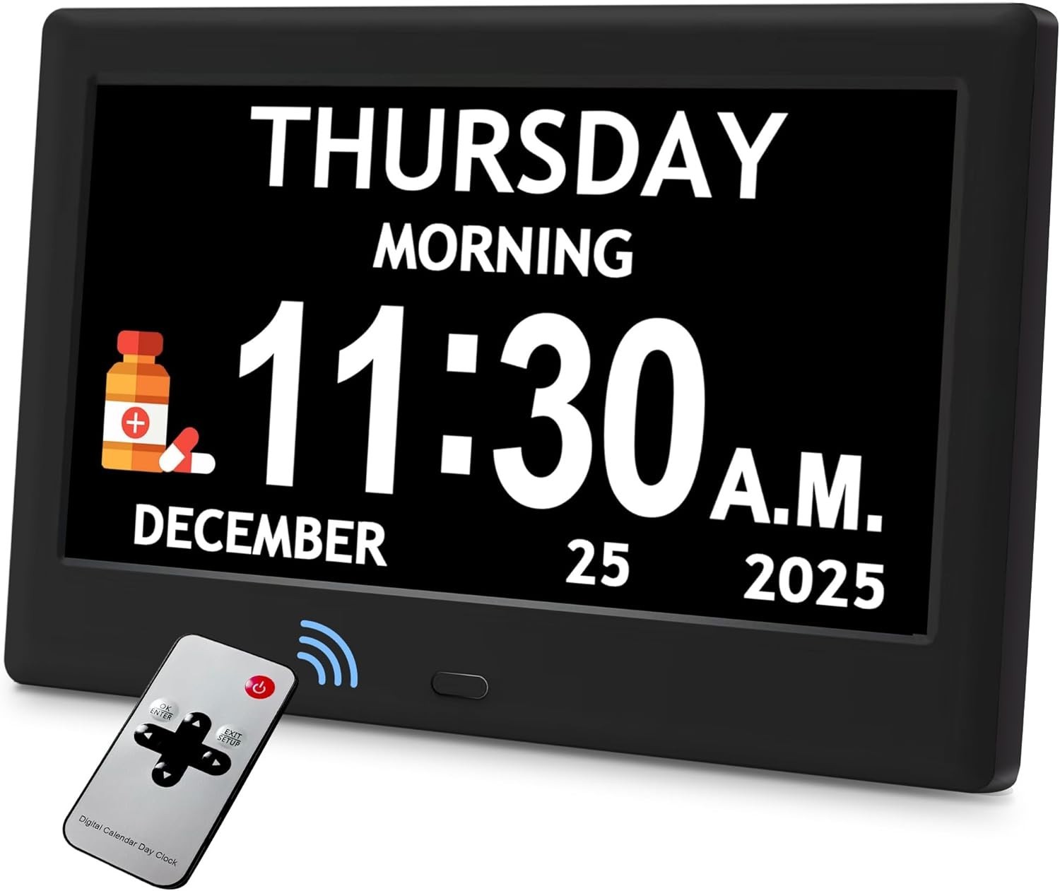 7'' Dementia Clock For Seniors, Large Display Digital Clock With Date, Time, Day