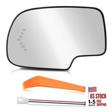 Mirror Glass with Heated Turn Signal Fits for Chevy Left Driver Side