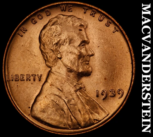 1939 Lincoln Wheat Cent- Choice Gem Brilliant Uncirculated Luster #J2006