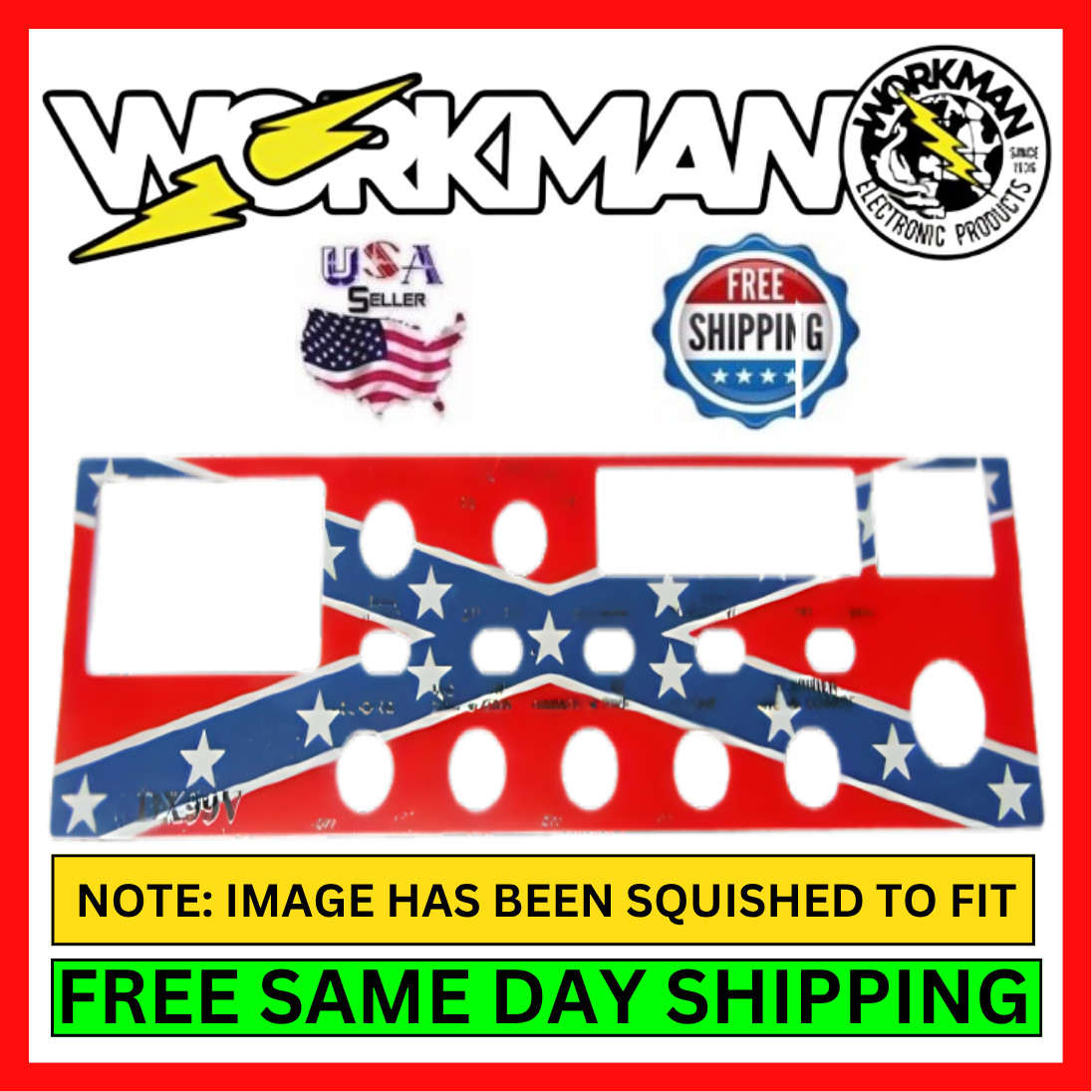 Workman 99REB Radio Replacement Faceplate Chrome Face For Galaxy DX99V CB Ham