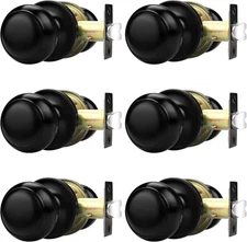 Probrico Interior Door Knob for Hallway, Black Knobs Passage, 