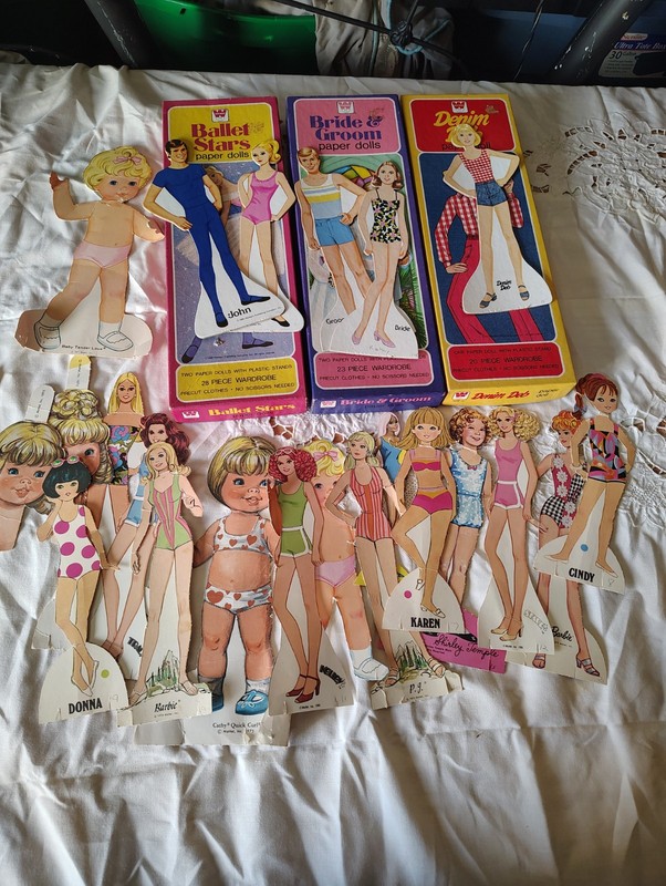 Whitman Paper Dolls Lot - Ballet, Wedding, Fashion, Shirley Temple, Stand
