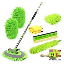 62"' Car Wash Brush Cleaning Kits with Long Handle - Foldable Car Wash Brush