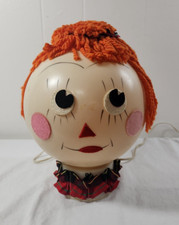 Rare Vintage Raggedy Ann Figural Head Electric Globe Table Lamp