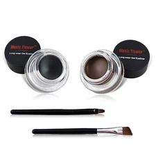 2 in 1 Black and Brown Gel Eyeliner Set Water Proof Smudge Proof, Last for All D