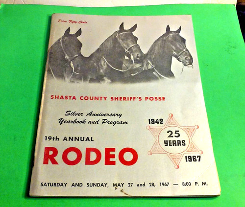 1967 Shasta County Redding Cal Rodeo Souvenir Program Photo Ill w/ Score Sheets