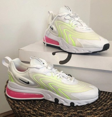 Nike Women's Air Max 270 React ENG Sneakers CK2608 100 11.5 White Ghost Green