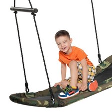 Saucer Tree Swing Surf Kids Outdoor Adjustable Oval Platform Swing Set w/ Handle