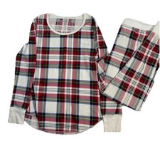 old navy women's plaid long sleeve pajama set size M